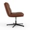 Flash Furniture Chloe Wide Mid-Back Cognac Padded LeatherSoft Armless Office Chair, Swivel Function, Black Frame CH-232196-CGN-BK-GG - alternate 3